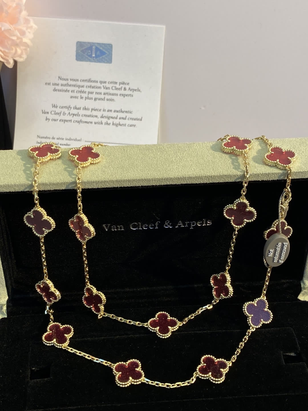 Van Cleef & Arpels Vintage Alhambra Pink Gold Necklace Van Cleef & Arpels Vintage Alhambra Pink Gold Necklace